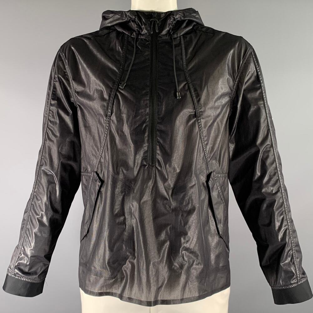 A COLD WALL Size L Black Shimmery Polyester Hooded Jacket